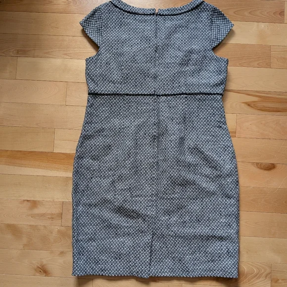 Karl Lagerfeld Black and White Tweed Midi Sheath Dress - Picture 2 of 7